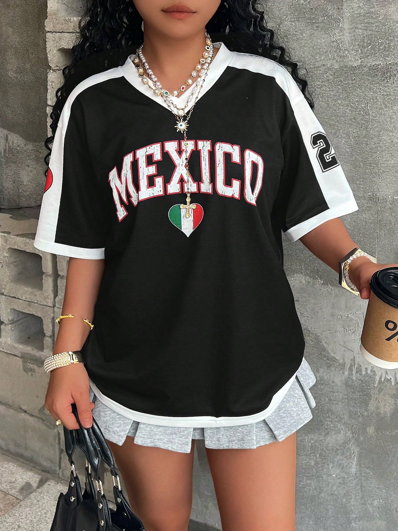 T-shirt à manches courtes d’été pour femmes avec col en V